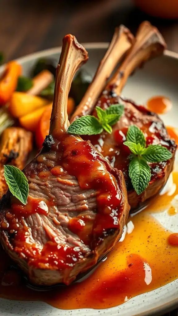 apricot glazed lamb chops