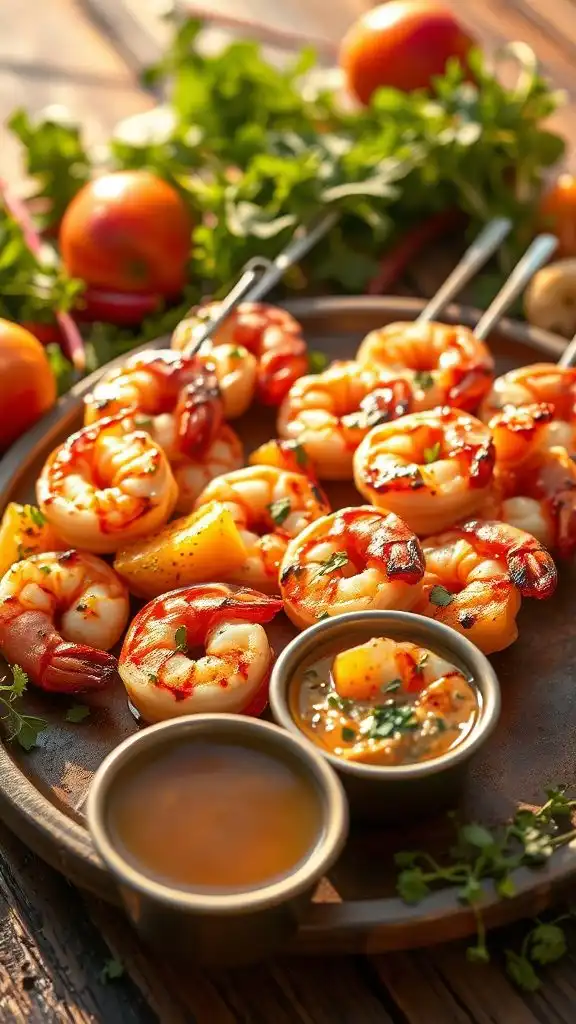 apricot glazed shrimp skewers