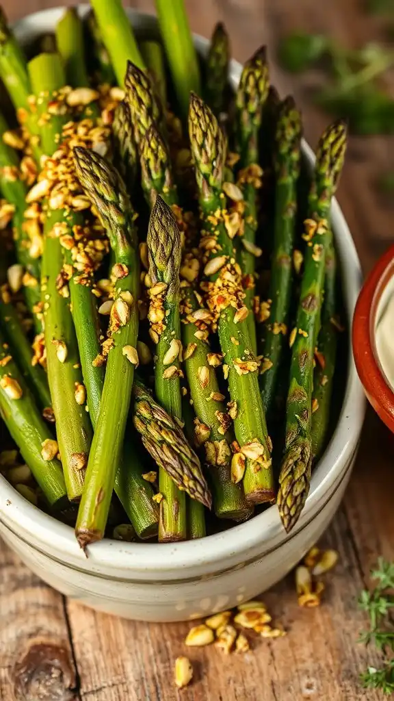 asparagus coated with pistachios