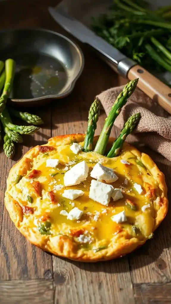 asparagus goat cheese frittata