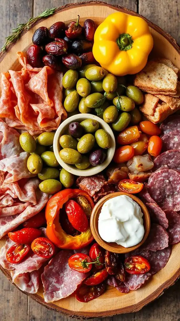 assorted cured meats and cheeses assorted cured meats and cheeses