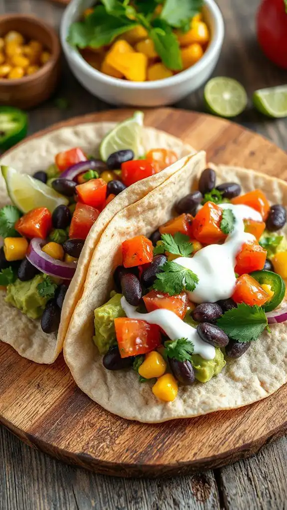 avocado black bean wraps