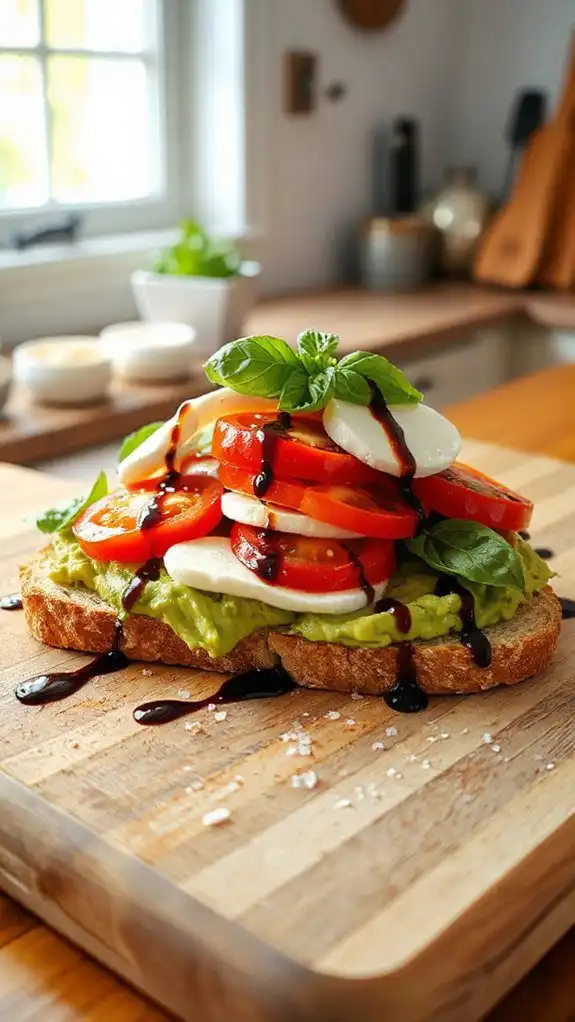 avocado caprese toast delight