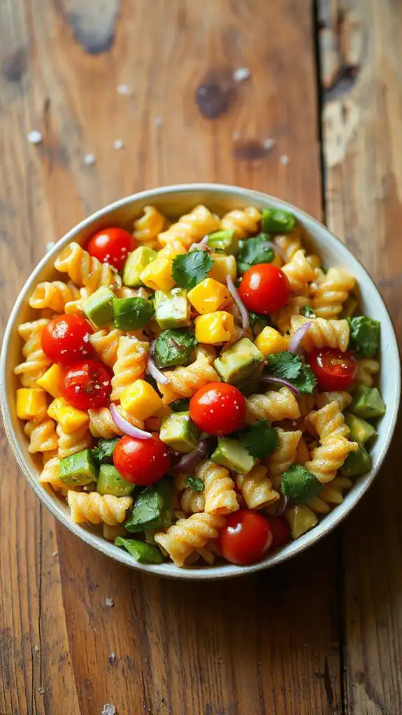 avocado corn pasta salad