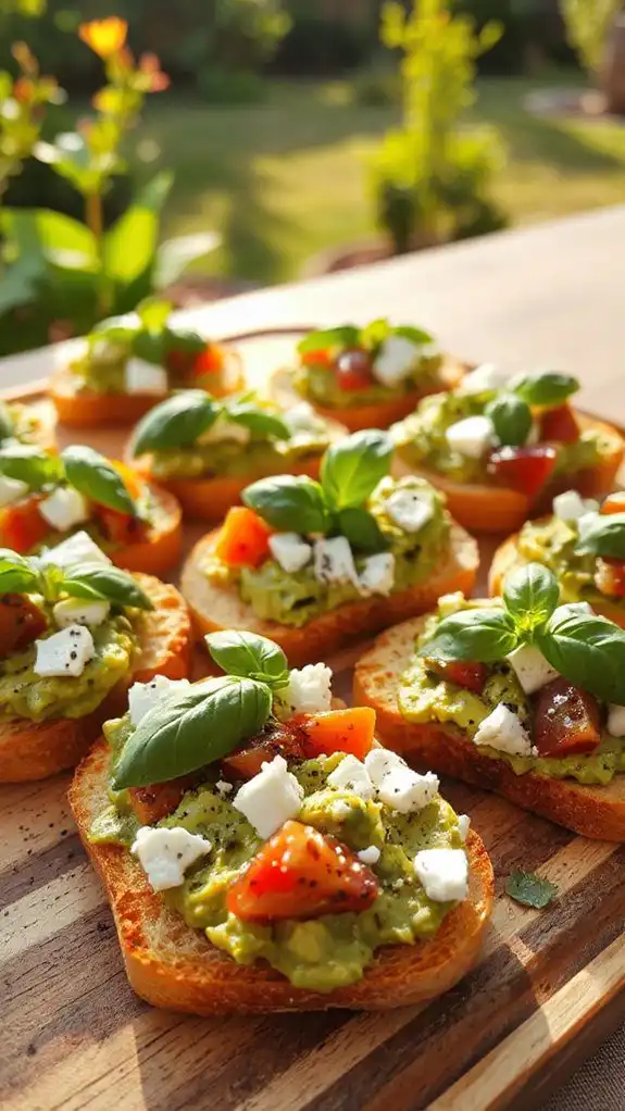 avocado feta toast appetizer
