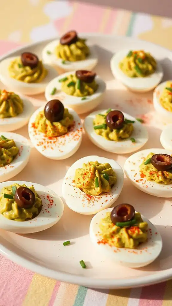 avocado filled deviled eggs