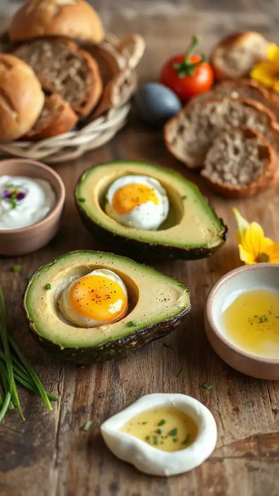 avocado filled with eggs