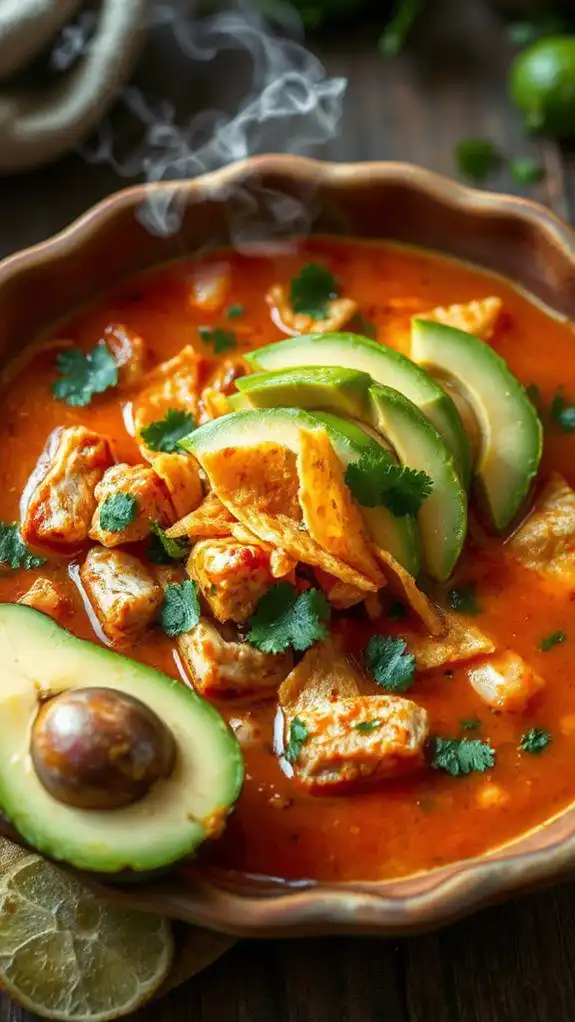 avocado infused tortilla soup