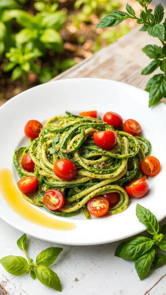 avocado pesto zucchini noodles