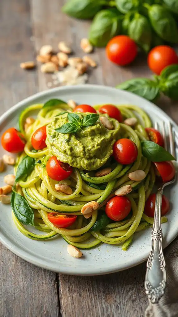 avocado pesto zucchini noodles