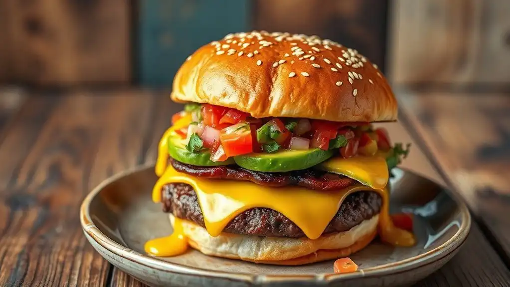 avocado salsa cheeseburger delight