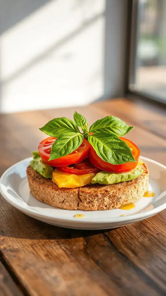 avocado tomato whole wheat muffin avocado tomato whole wheat muffin