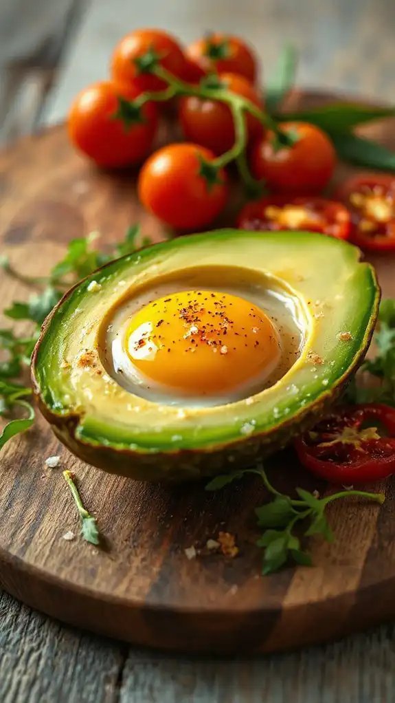 avocado with baked egg
