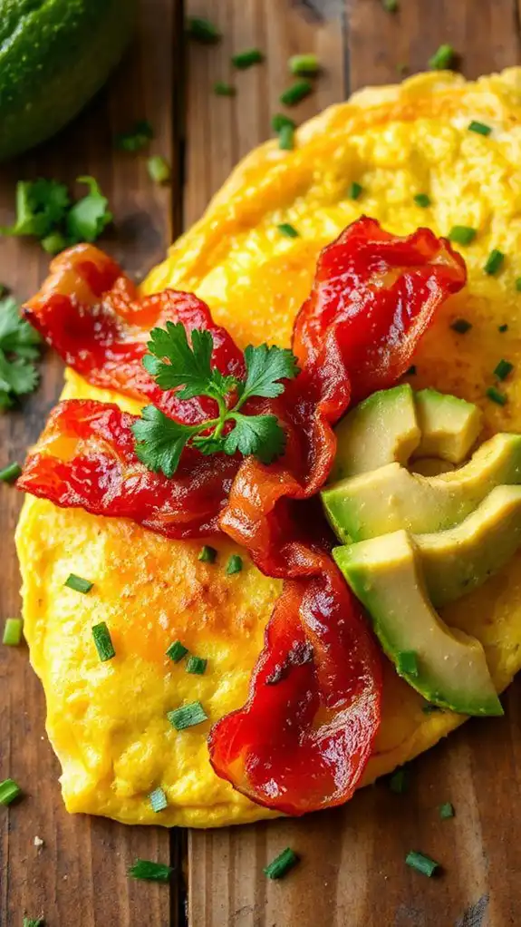 bacon avocado filled omelette recipe