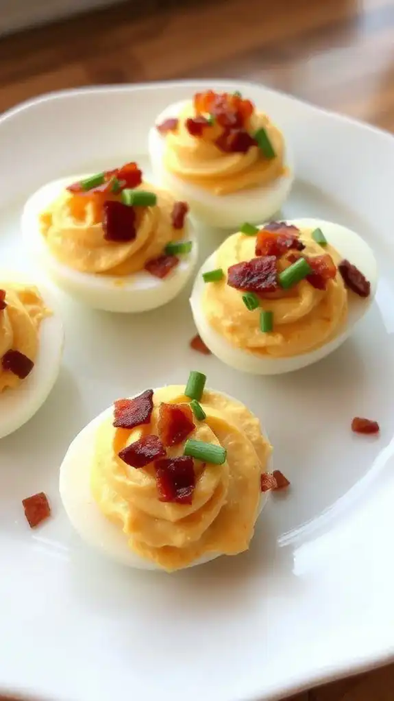 bacon cheddar stuffed eggs