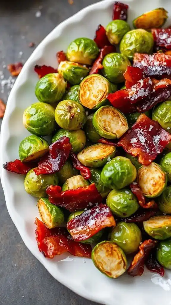 bacon infused roasted brussels sprouts