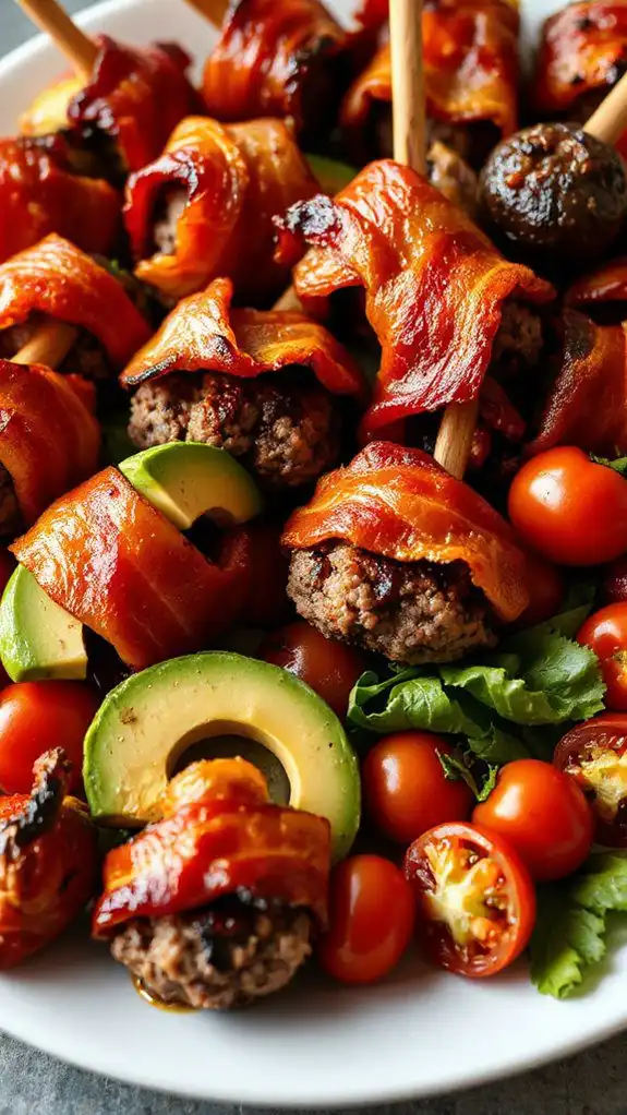 bacon wrapped burger appetizers