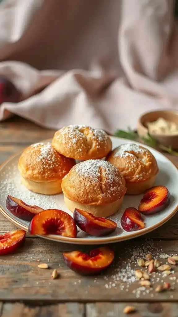 baked almond cake muffins
