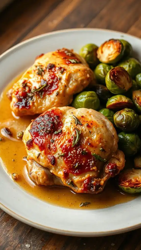 baked chicken with brussels sprouts