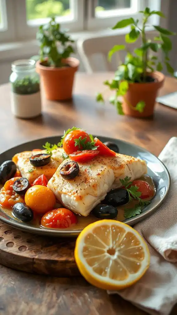 baked cod with olives