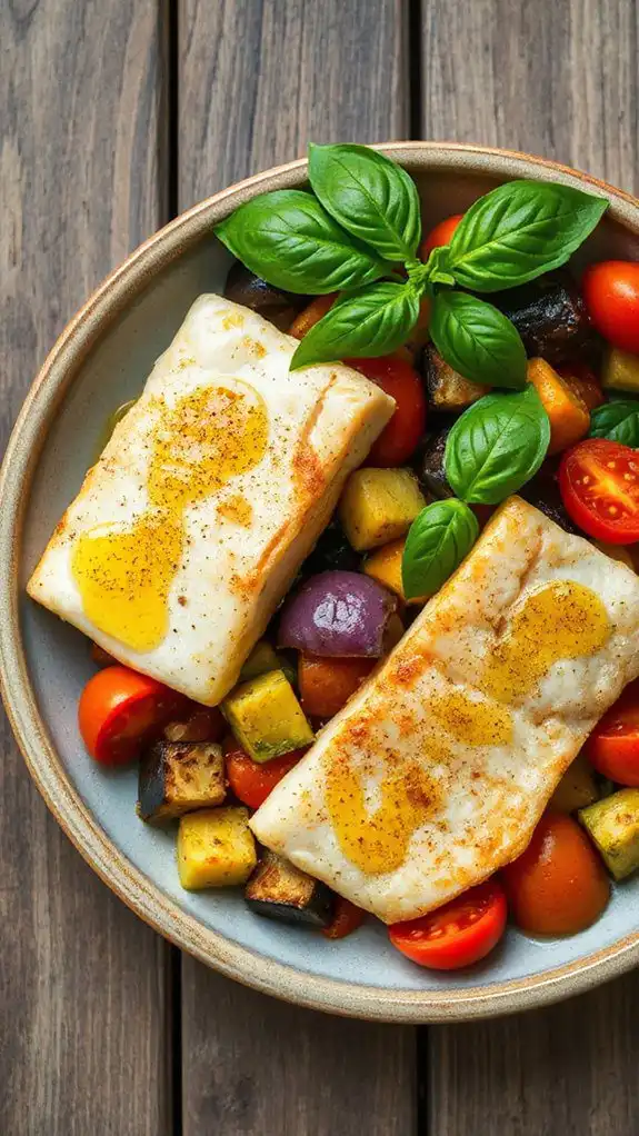 baked cod with ratatouille