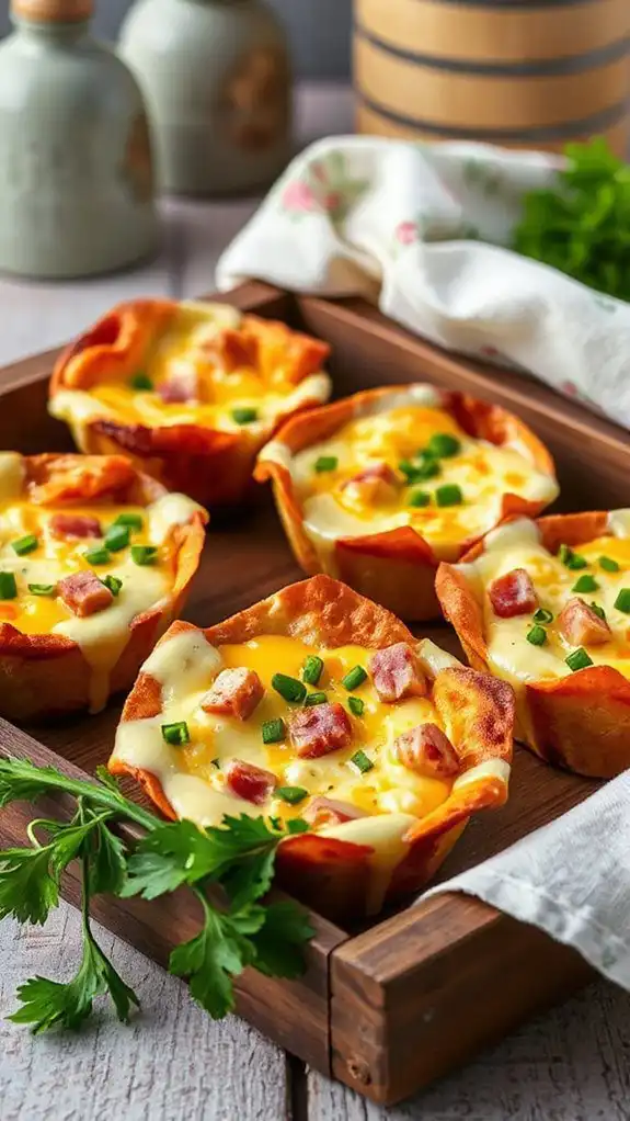 baked ham and cheese cups