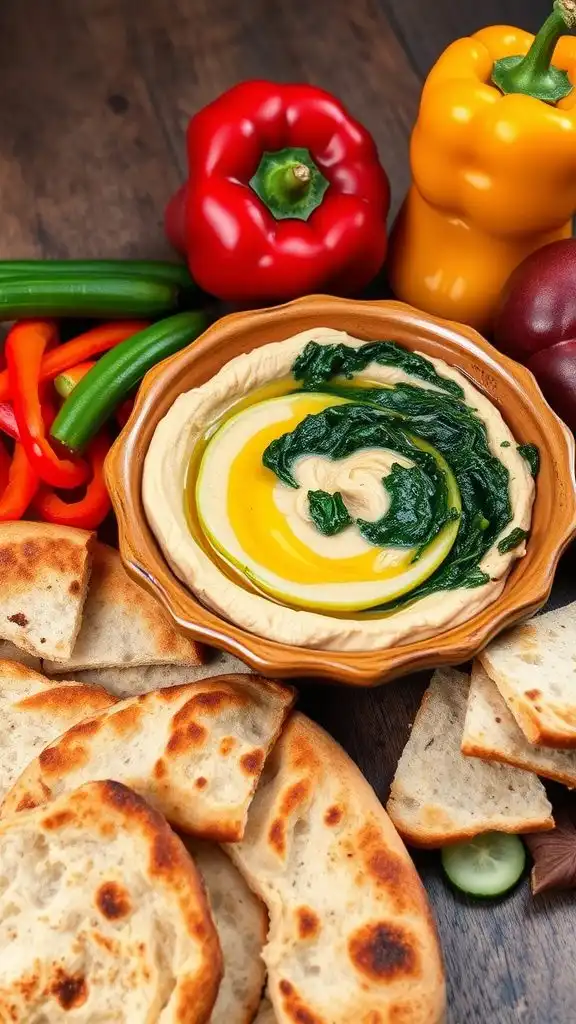 baked hummus spinach dip