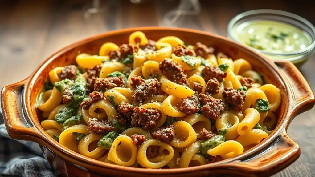 baked pasta with spinach