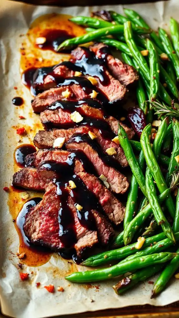 balsamic beef with green beans