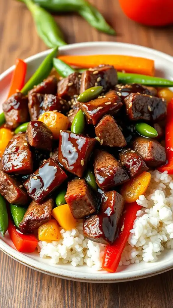 balsamic glazed beef stir fry