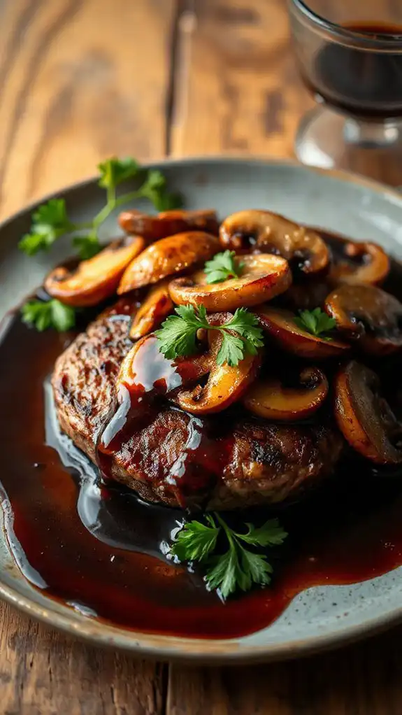 balsamic glazed hamburger steak