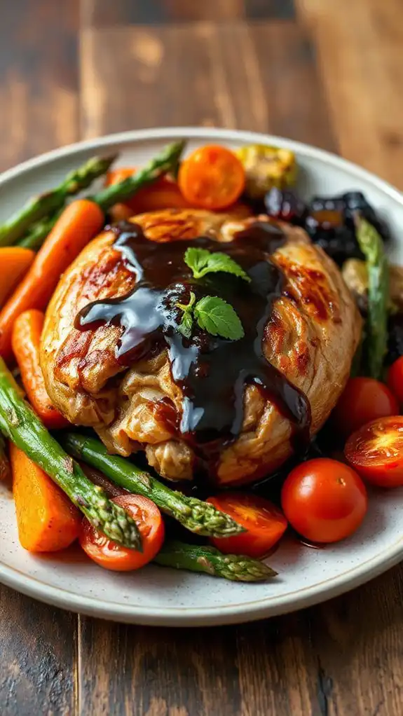 balsamic glazed stuffed quail