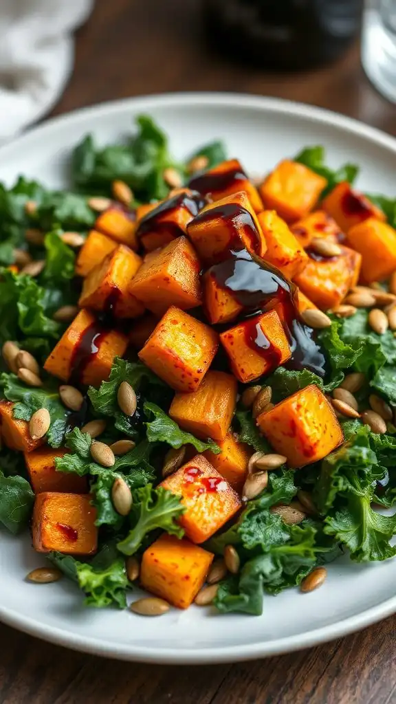 balsamic kale sweet potato salad