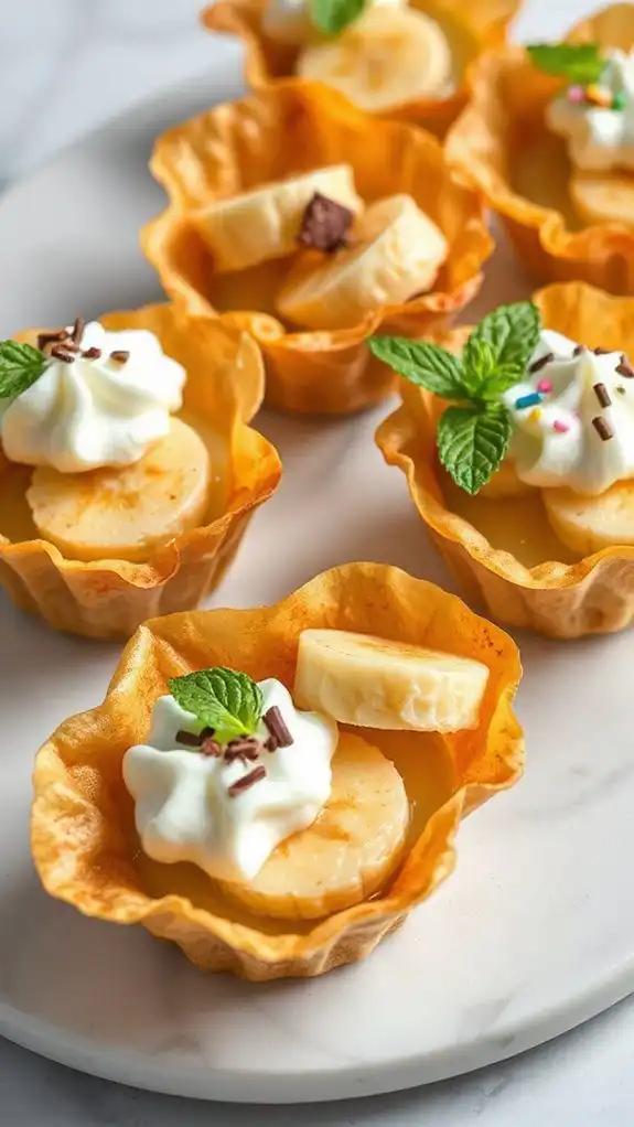 banana filled vanilla dessert cups