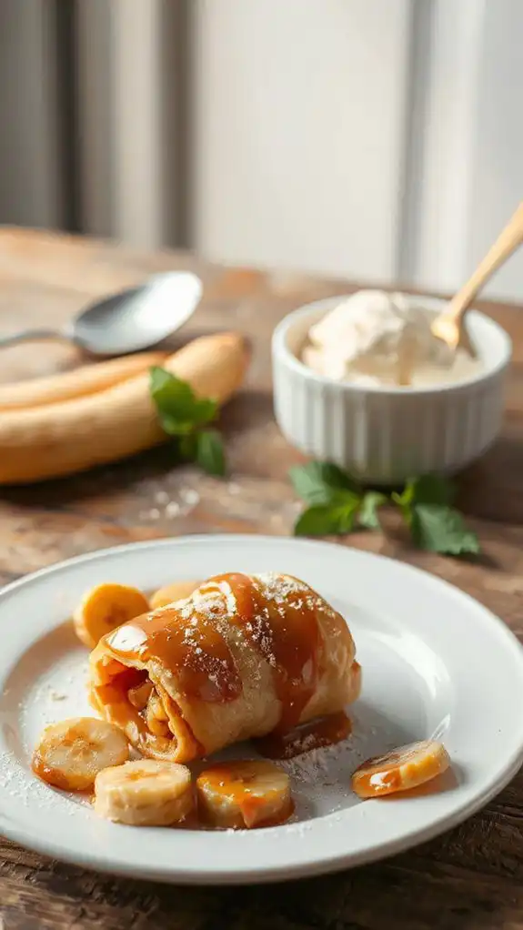 banana pastry dessert rolls