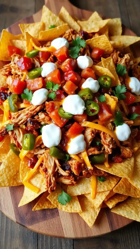 barbecue chicken topped nachos