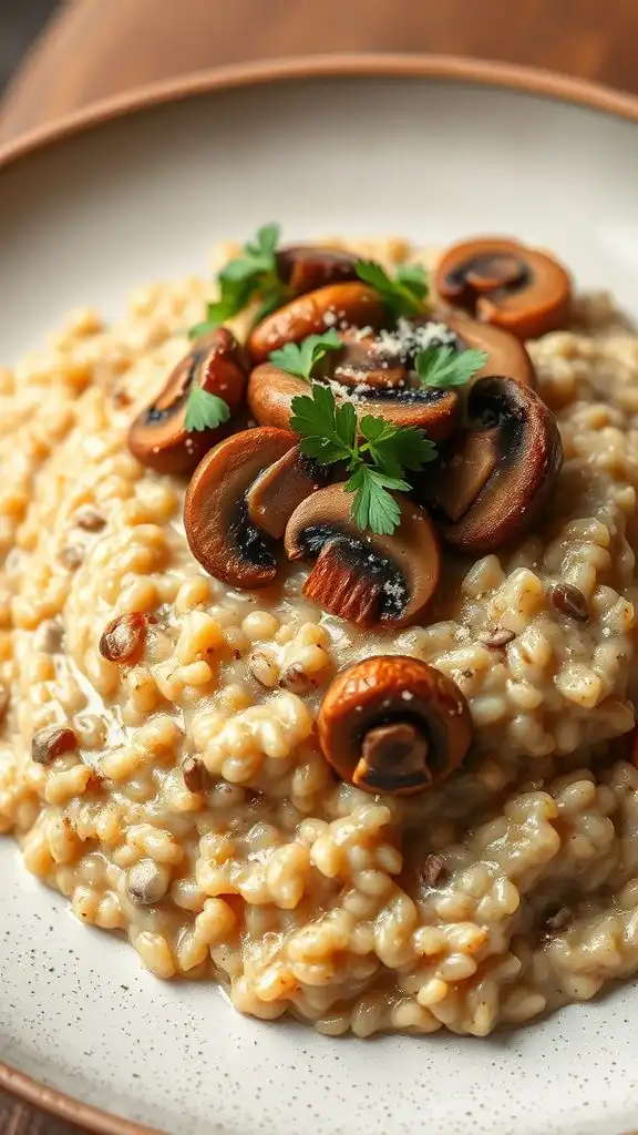 barley risotto with mushrooms