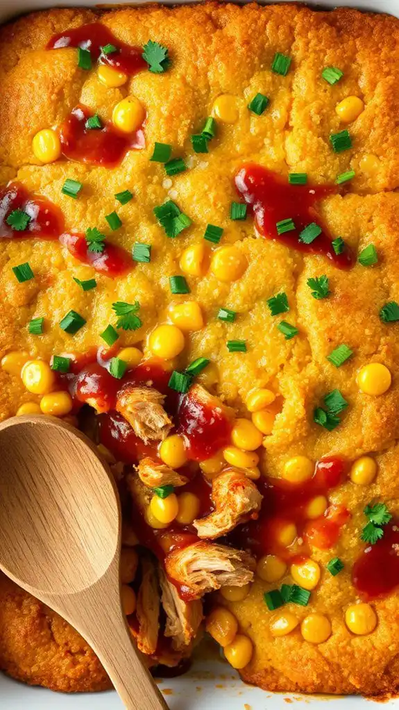 bbq chicken cornbread casserole