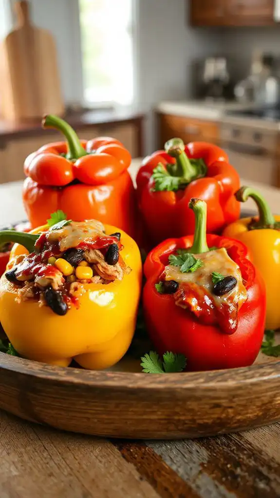bbq chicken filled peppers