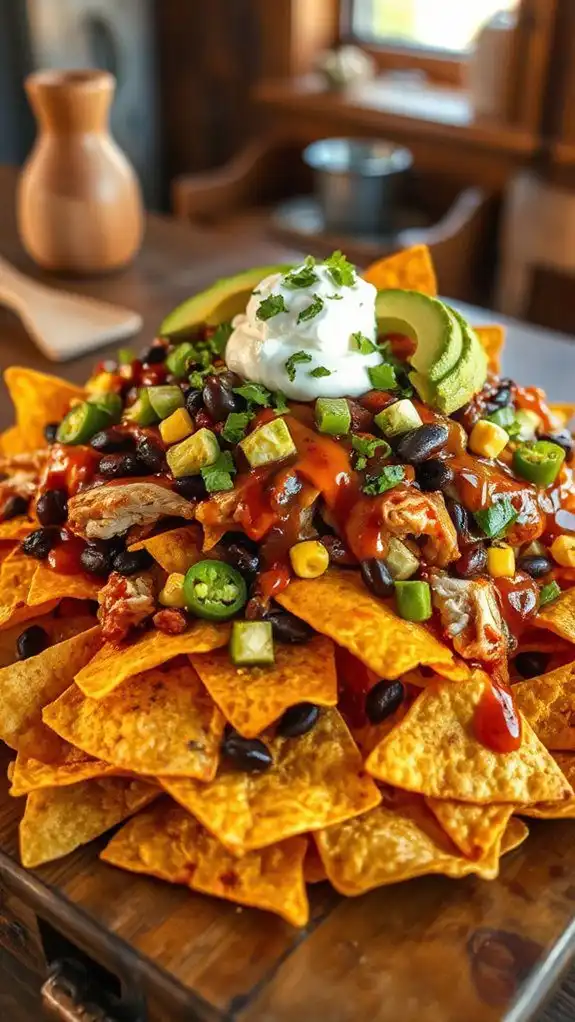 bbq chicken topped nachos