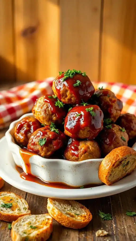 bbq flavored air fryer meatballs