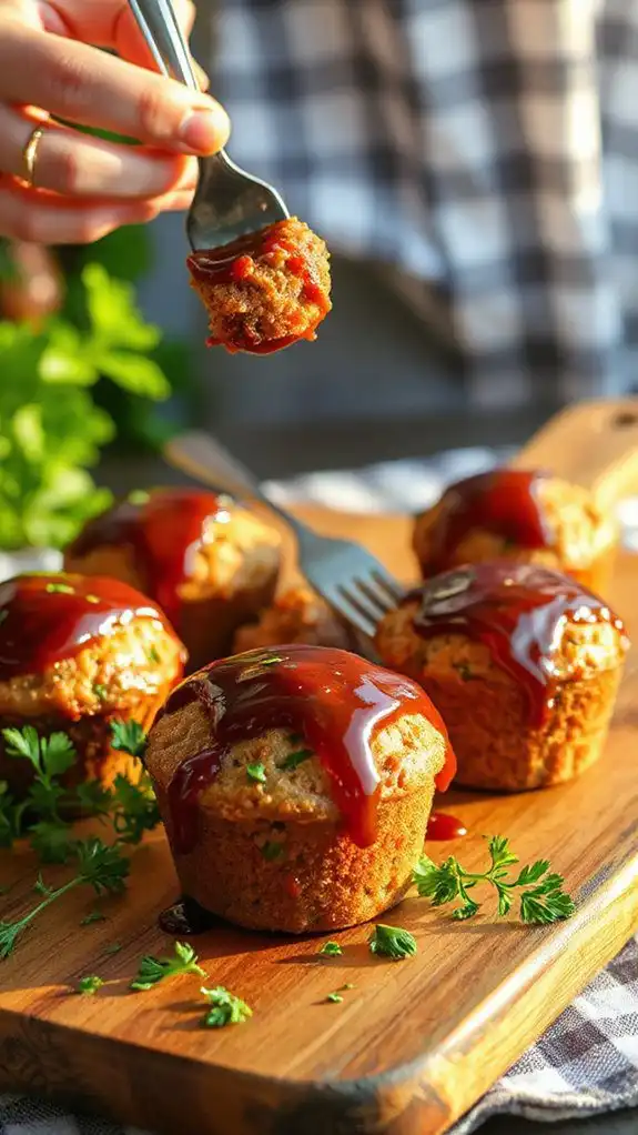 bbq glazed meatloaf muffins