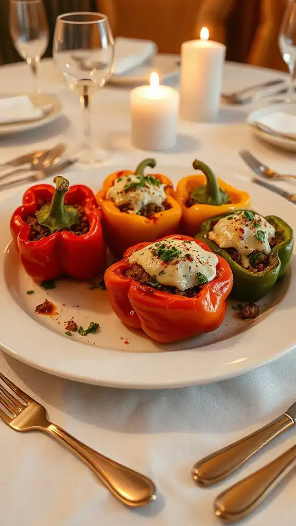beef and cheese stuffed peppers