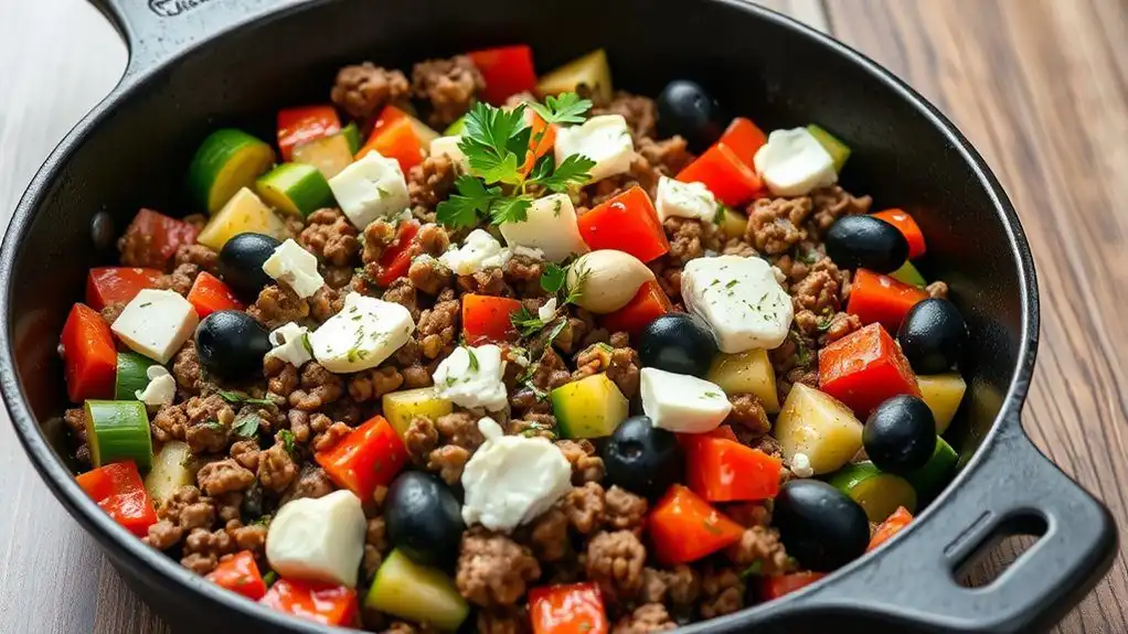 beef and feta skillet beef and feta skillet