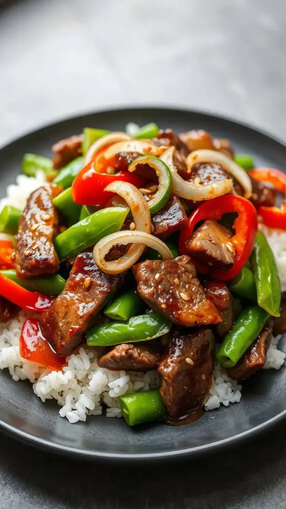 beef and snow pea stir fry