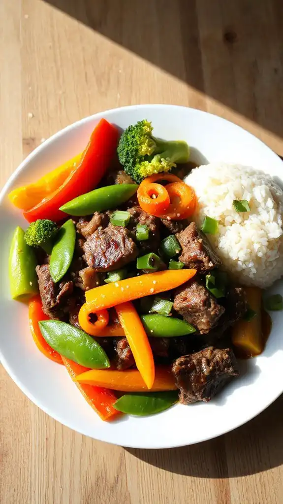 beef and vegetable stir fry