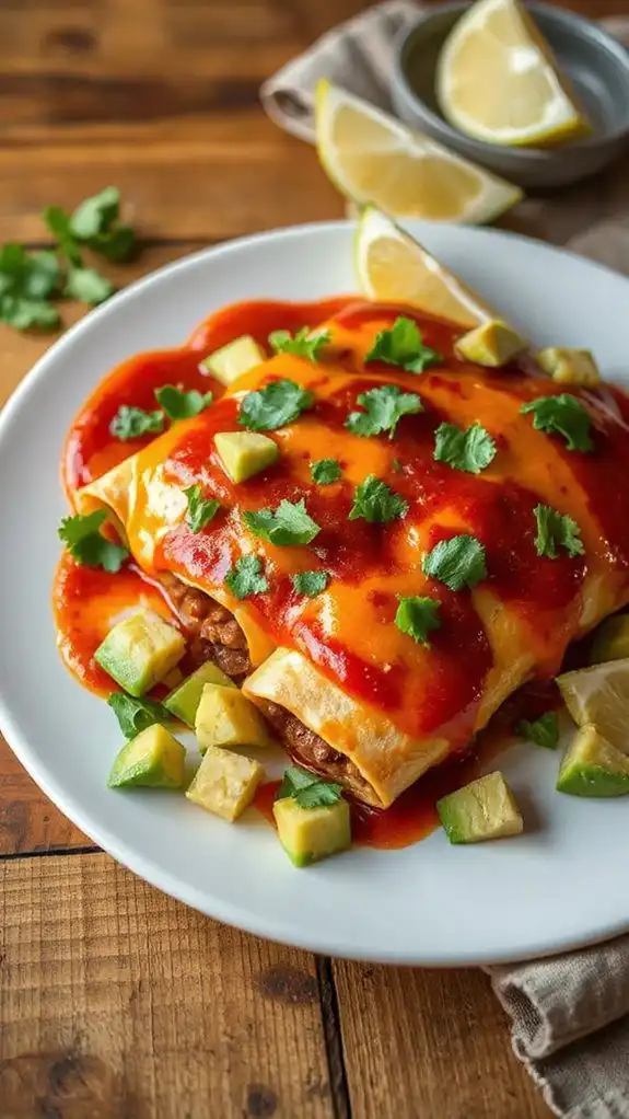 beef enchiladas with red sauce