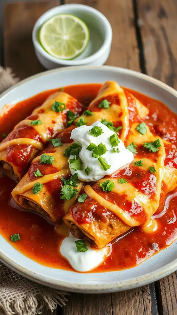 beef enchiladas with sauce