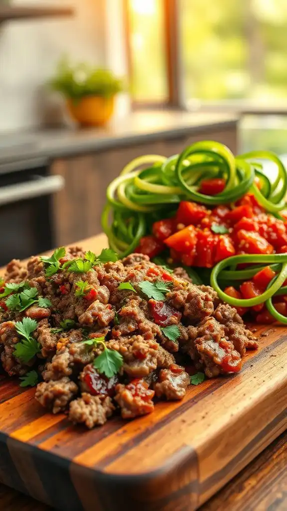 beef served with zucchini beef served with zucchini