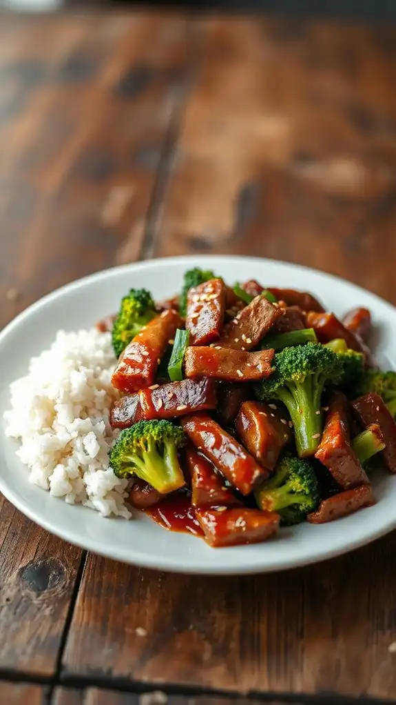 beef stir fried with broccoli